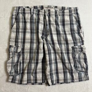 Vintage Ecko Unltd. Plaid Cargo Shorts Men's 36 Grey Blue Baggy Y2K Streetwear